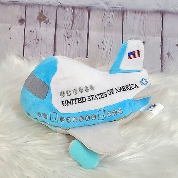 United States Of America Presidents Plane Plush Airplane Stuffed Soft Toy Jet 9" - Picture 3 of 17